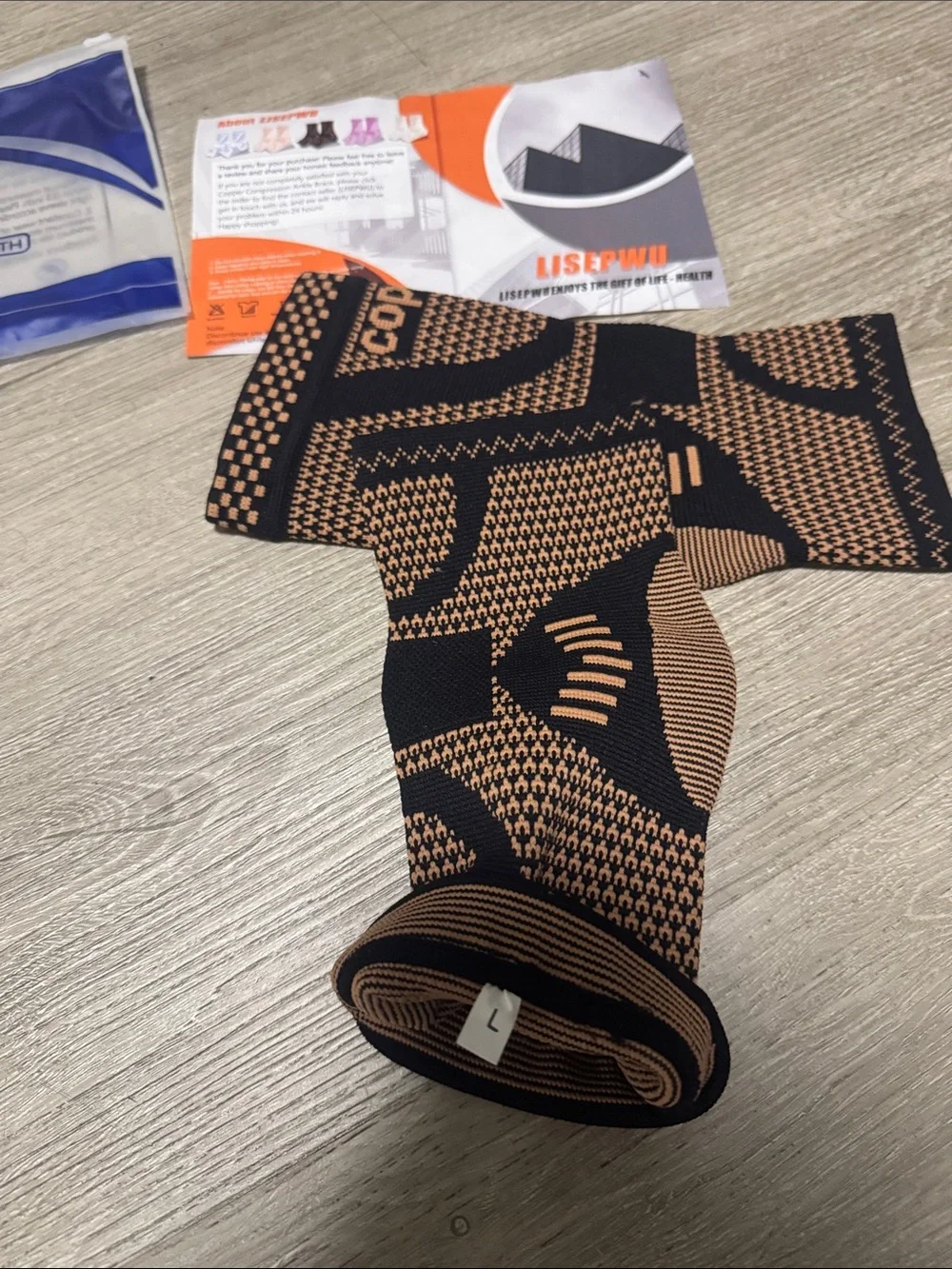 OP Compression Athletic Knee Sleeves - Black & Tan